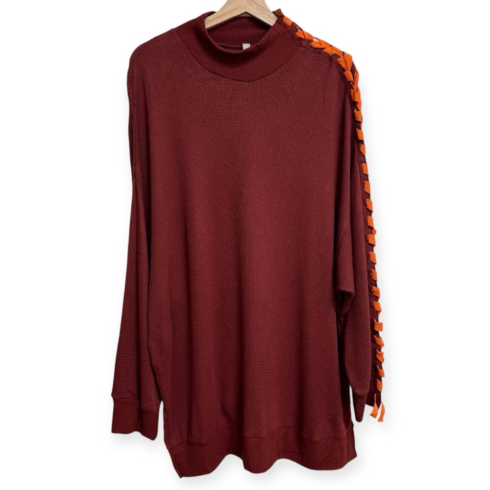 Free People FP Movement Snow Drift Lace Up Thermal Knit Tunic Medium